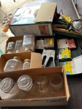 HAMMOCK, LEAD LIGHT, staple gun, glass top atlas jars