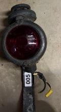antique railroad crossing light