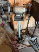 Bench grinder on stand plus jacks