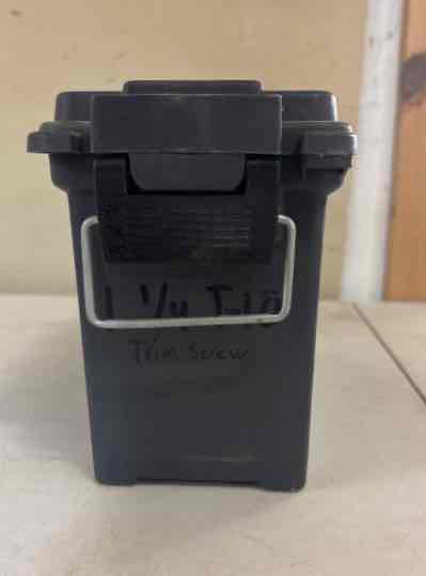 5 storage boxes with fasteners