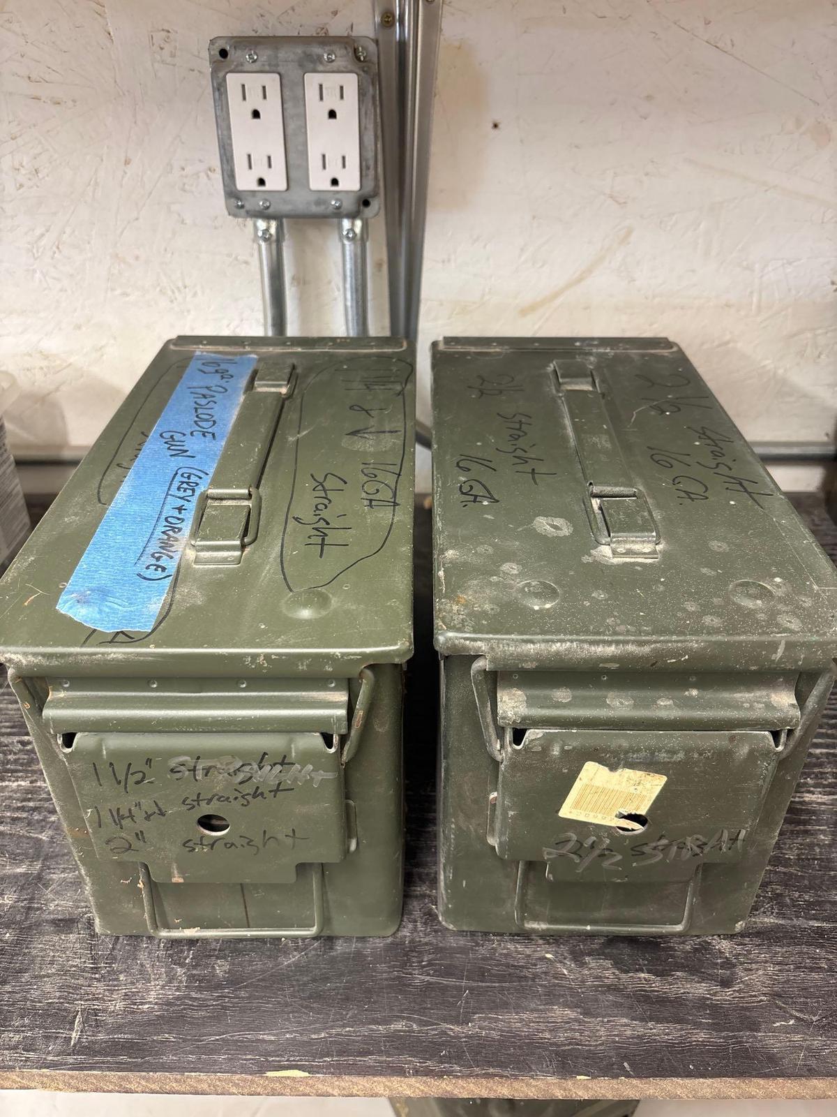 Metal Ammo boxs with fasteners nails etc