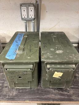 Metal Ammo boxs with fasteners nails etc