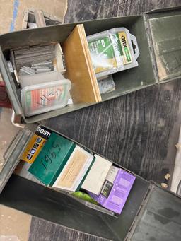 Metal Ammo boxs with fasteners nails etc