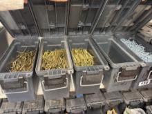 5 storage boxes with fasteners