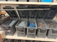 5 storage boxes with fasteners