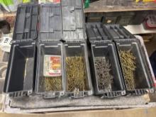 5 storage boxes with fasteners