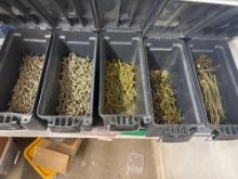 5 storage boxes with fasteners