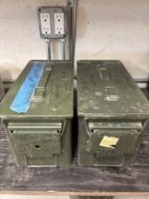 Metal Ammo boxs with fasteners nails etc