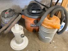 Shop Vac vacuum 5 gallons and ridgid vacuum 12 gallons