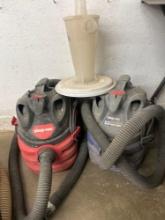 2 Shop Vac vacuum 5 gallon and dust deputy unit