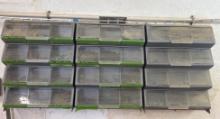 plastic bins w/fasteners etc
