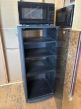 microwaves & cabinet