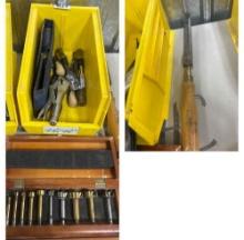 chisels, bits and vise grips