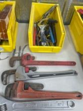 Pipe wrenches. vice grips adjustable wrenches plus