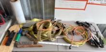 Tow straps, extension cord, knives, plus