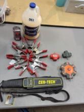 Cen-Tech Metal Detector, Metal spring clamps, Tightbond premium wood glue, Mortising Bit & plug