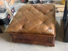 Hooker Leather padded foot rest. with storage 3x3