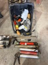 caulking guns with tote tote of caulking items