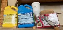 liquid plastic and gravity fed sprayer