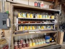 Stain mixing station with scale and all various mixes
