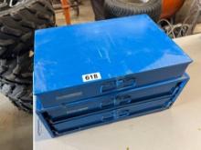 Fastenal storage boxes with lots of bolts washers and nuts