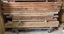 approximately 52 wood pieces with cart - walnut cherry see pictures