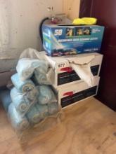 microfiber cleaning cloths, paint strainers , and booties