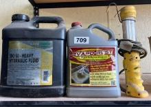 Hydraulic Fluid, Rust remover and work light