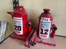 20 ton and 12 ton bottle jacks