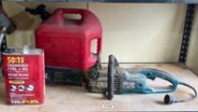 Electric Chain saw, gas tank, and ready to use fuel+oil