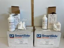 LP Smartside expertfinish trim & siding canyon brown and shoreline cream