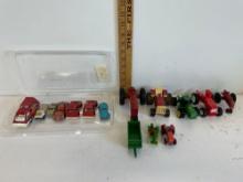 Metal tractors and cars