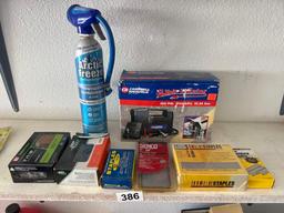 12v inflator, nails, refrigerant , fasteners