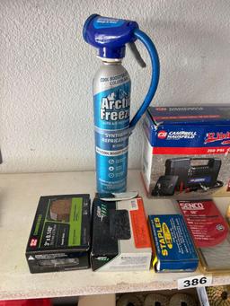 12v inflator, nails, refrigerant , fasteners