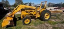 Ford 3400 industrial tractor C321794 with loader and blade showing 3851 hours runs great operating