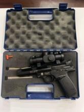 Smith and Wesson Model 22A with Bushnell trophy scope, case 3 clips