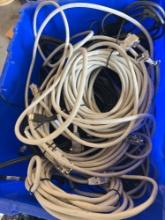 tote full of wires and plugs
