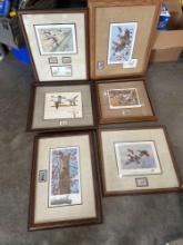 STAMP PRINTS 1980's signed numbered