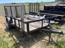 12 foot single axel trailer with side ramp. and rear ramp.