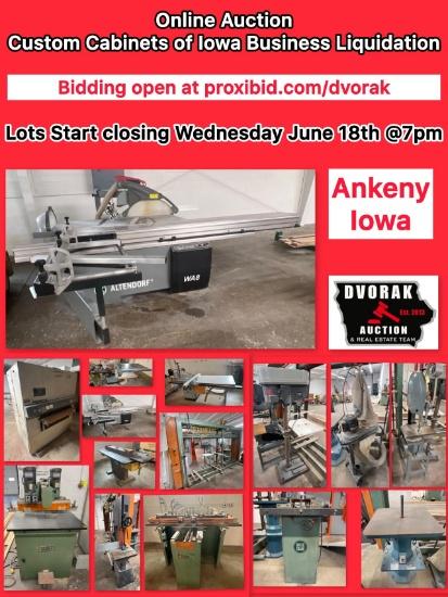 Custom Cabinets of Iowa Business Liquidation
