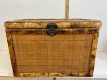 vintage burnt rattan bamboo 28x19x19 1/2