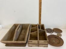 wooden boxes