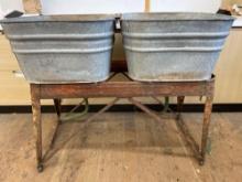 galvanized double washtub