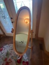 Full body mirror on stand
