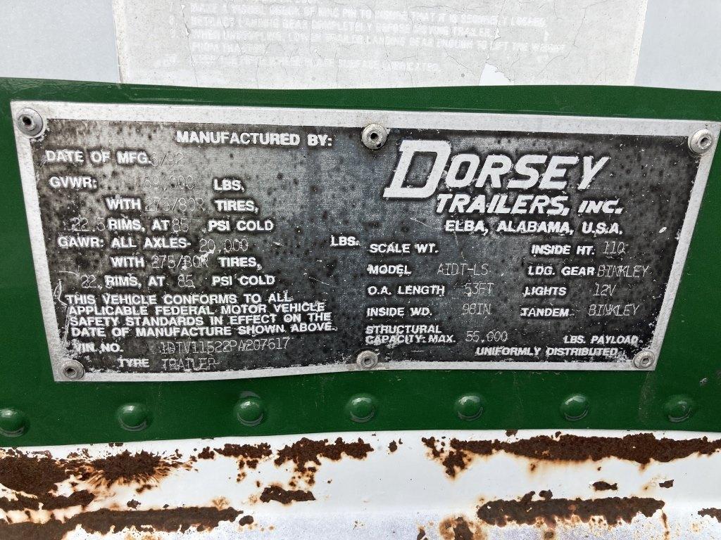 1993 Dorsey T/A Van Trailer