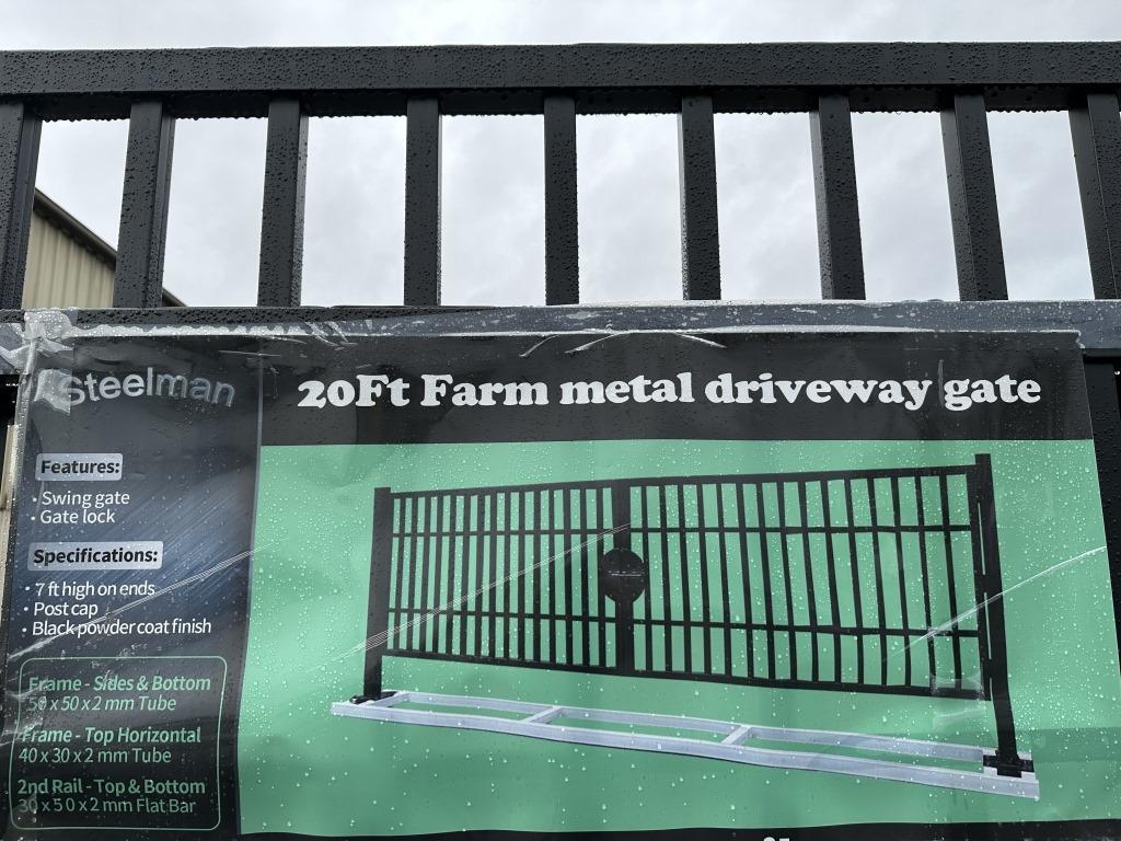 2022 Steelman 20' Farm Metal Driveway Gate
