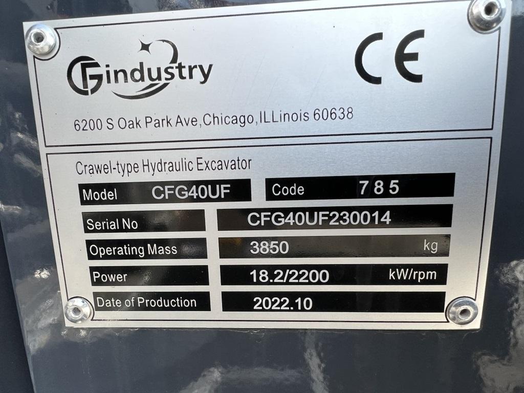 2022 CFG 40UF Mini Hydraulic Excavator