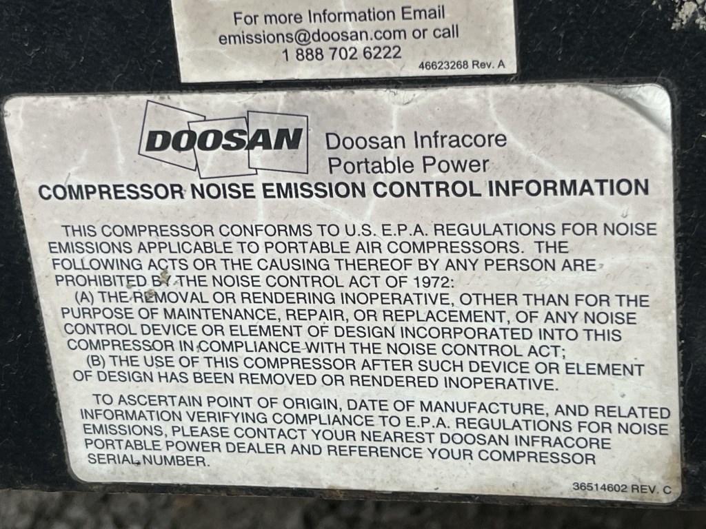2013 Doosan C185WKU Towable Air Compressor