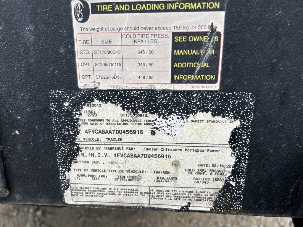2013 Doosan C185WKU Towable Air Compressor