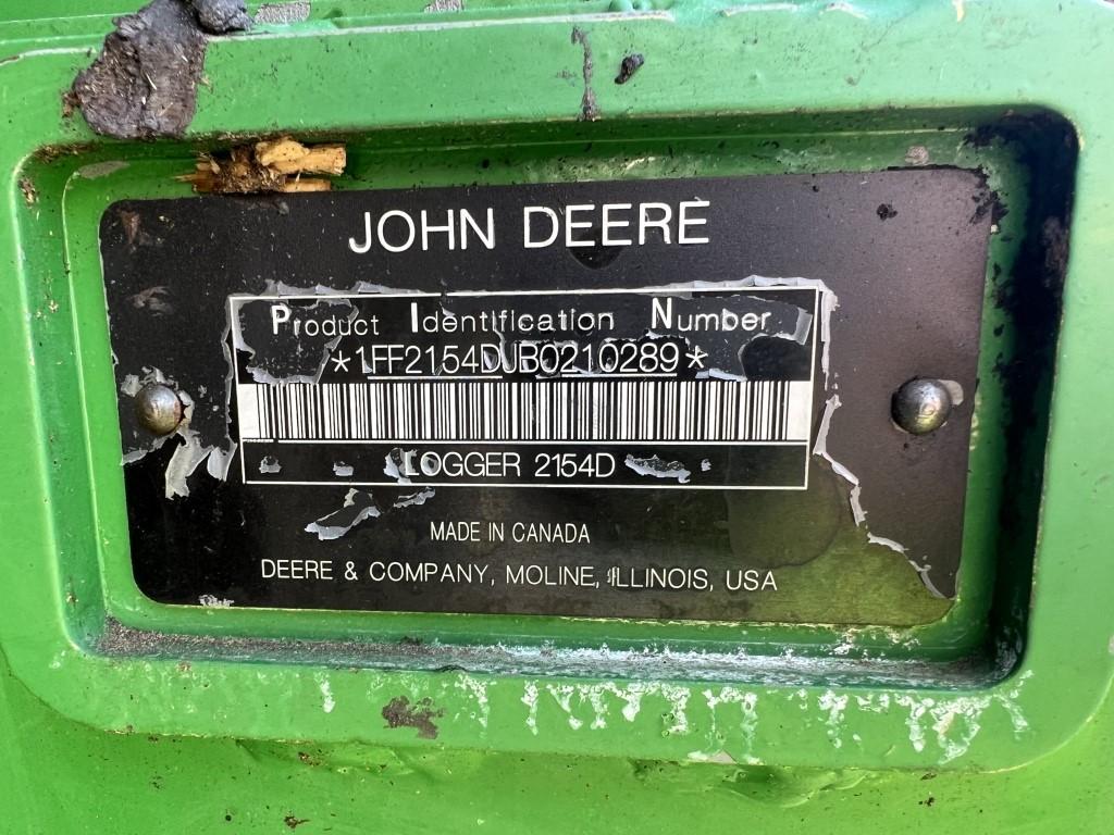 2011 John Deere 2154D Processor w/Waratah HTH622B